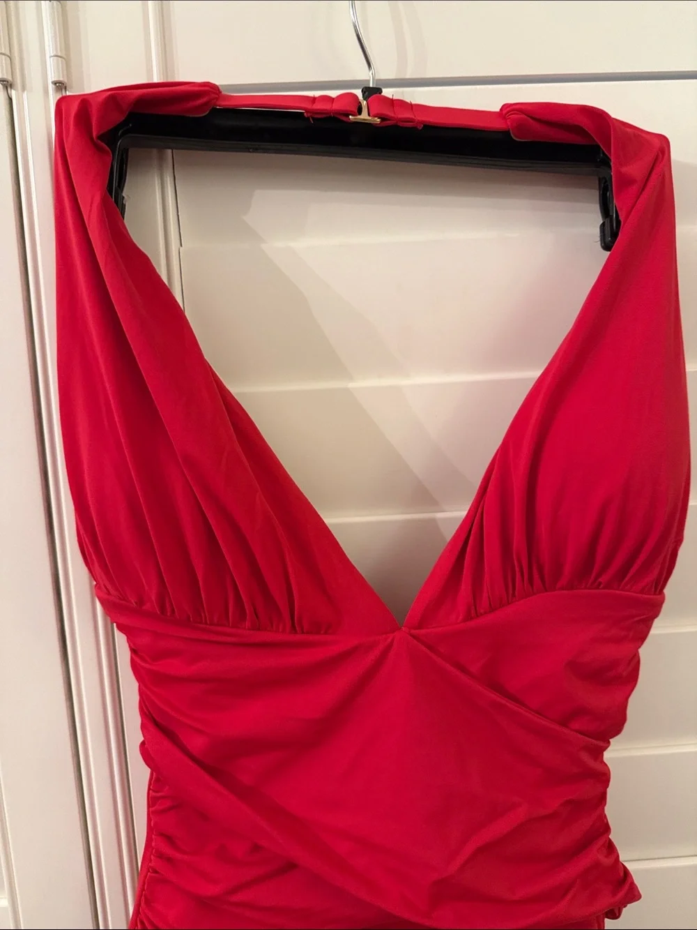 La Blanca Red Ruched One-Piece Swimsuit